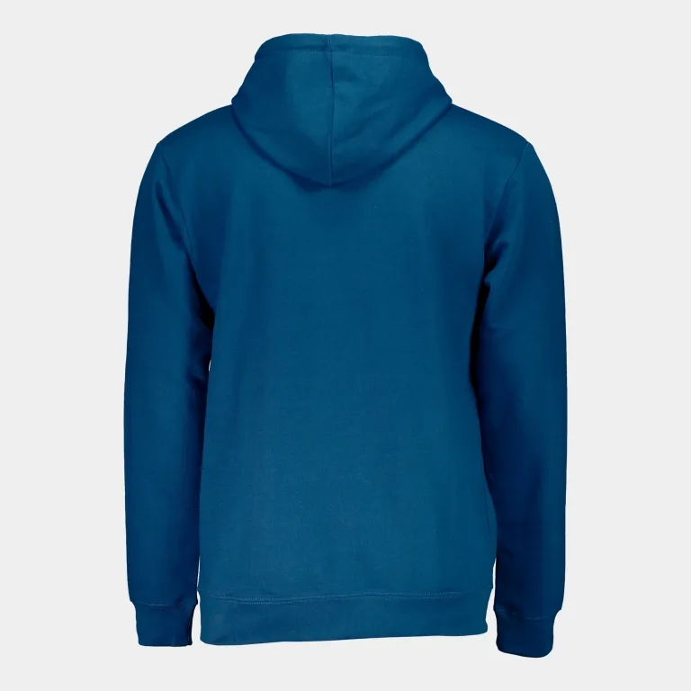 Sudadera hombre con capucha ajustable mediante cordones. Color azul